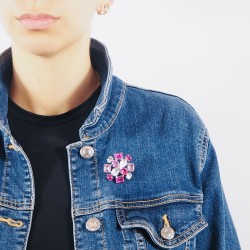Massief zilveren Swarovski Rose Flower Broche voor dames