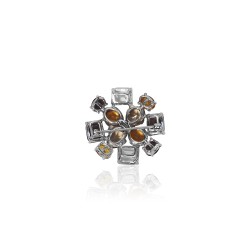 Massief zilveren Swarovski Rose Flower Broche voor dames