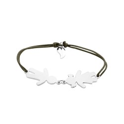 Bracelet famille corde personnalisé femme