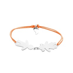 Bracelet famille corde personnalisé femme