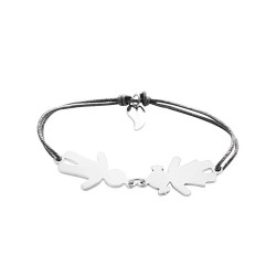 Bracelet famille corde personnalisé femme