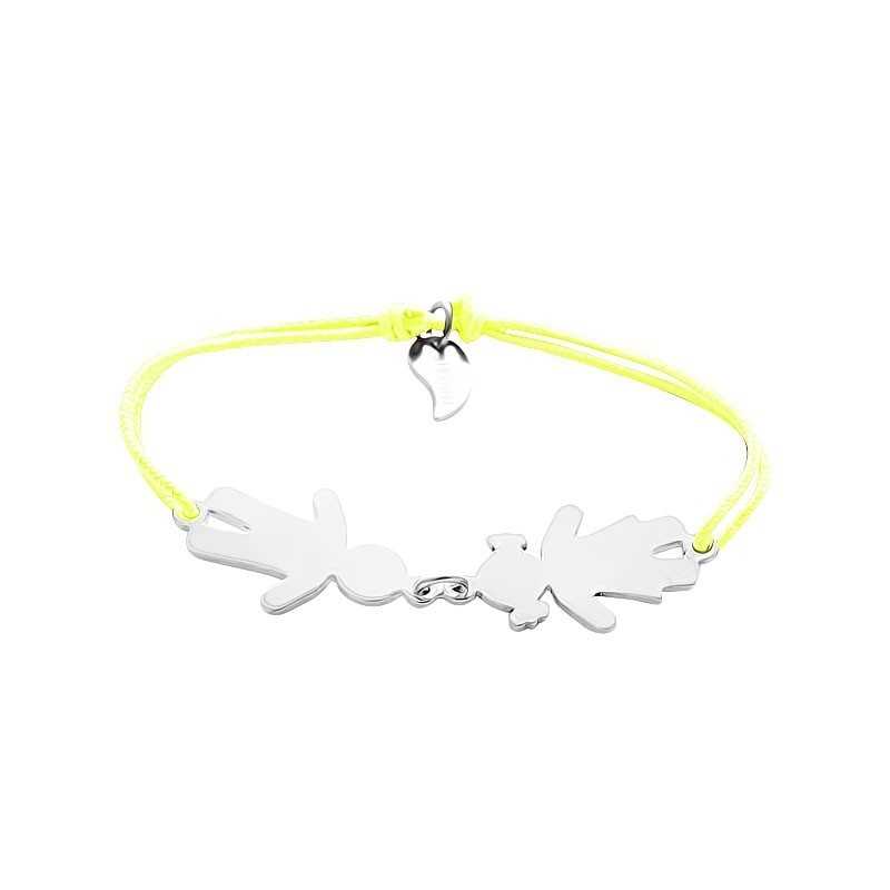 Bracelet famille corde personnalisé femme