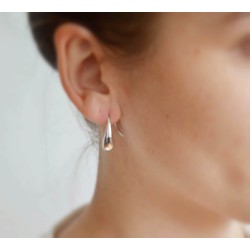 Silver drops earrings hook