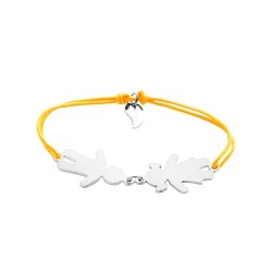 Bracelet famille corde personnalisé femme