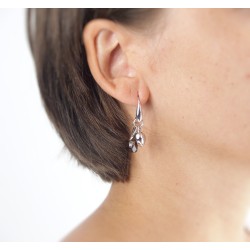 Boucles d'oreilles argent gouttes coeurs