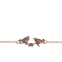 Bracelet plaqué or oiseaux femme