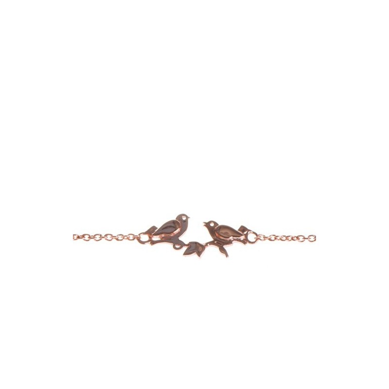 Bracelet plaqué or oiseaux femme