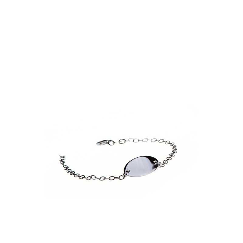 Round ID bracelet silver personalized baby Round ID bracelet silver personalized baby