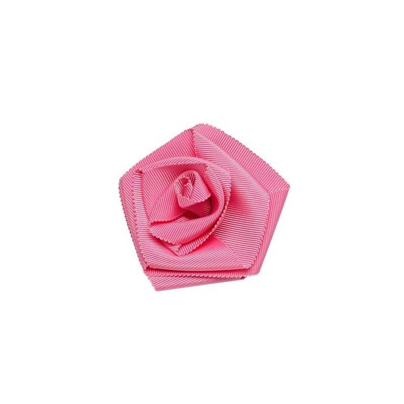 Broche tissus fleur rose femme