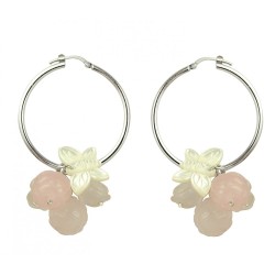 Boucles oreilles créoles roses