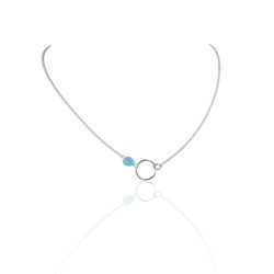 Collier cercle turquoise femme