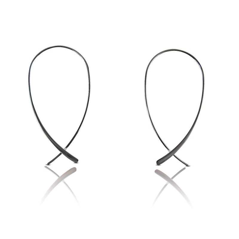 Wire hoop drop earrings