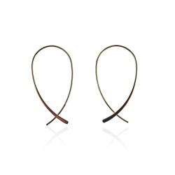 Wire hoop drop earrings