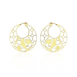 Vermeil bird hoop earrings