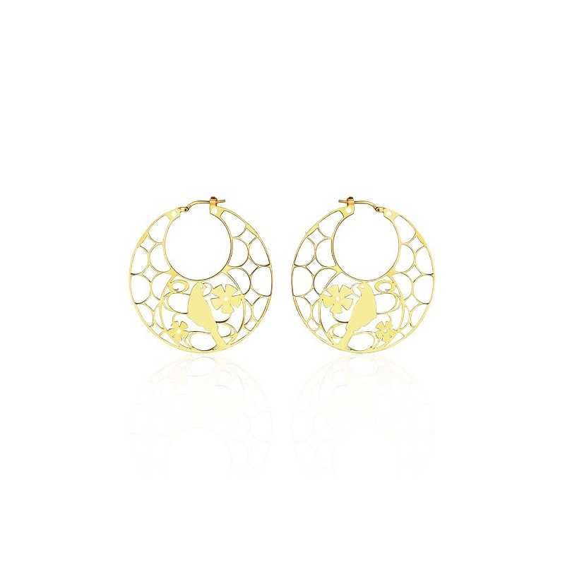 Boucles oreilles créoles oiseaux Boucles oreilles créoles oiseaux