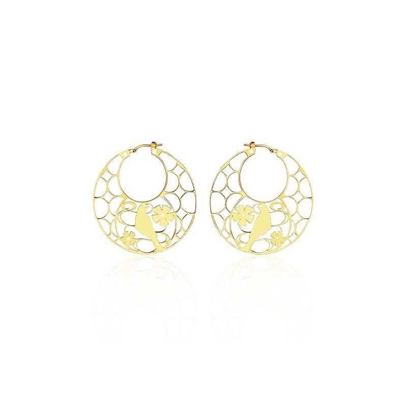 Vermeil bird hoop earrings