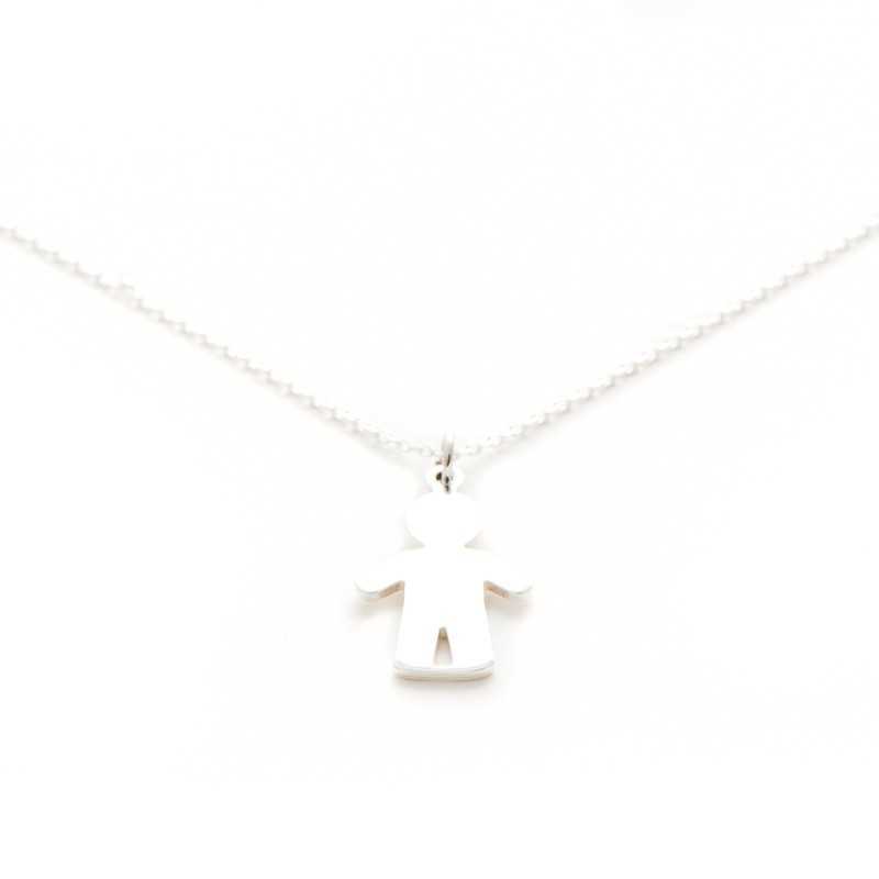Personalised silver boy woman character necklace Personalised silver boy woman character necklace