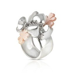 Charm ring silver silver clover mother-of-pearl woman