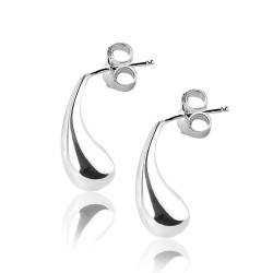 Silver earrings in water drop shaped