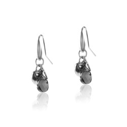 Boucles d'oreilles argent gouttes coeurs