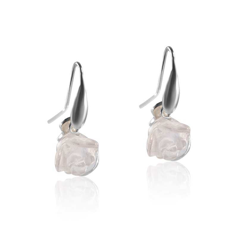 Boucles oreilles roses quartz Boucles oreilles roses quartz