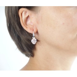 Boucles oreilles roses quartz