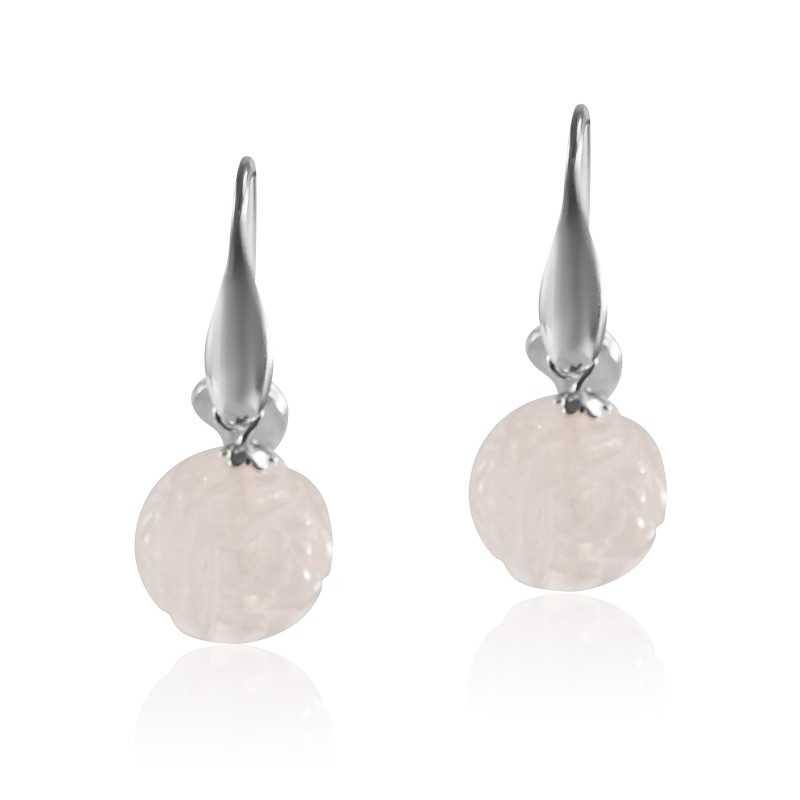 Boucles oreilles boules quartz