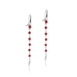 Boucles d'oreilles argent corail