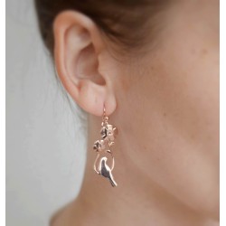 Boucles oreilles pendantes oiseaux