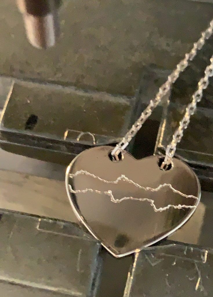 Jewelry Heart pendent engraving silver, belgium brand