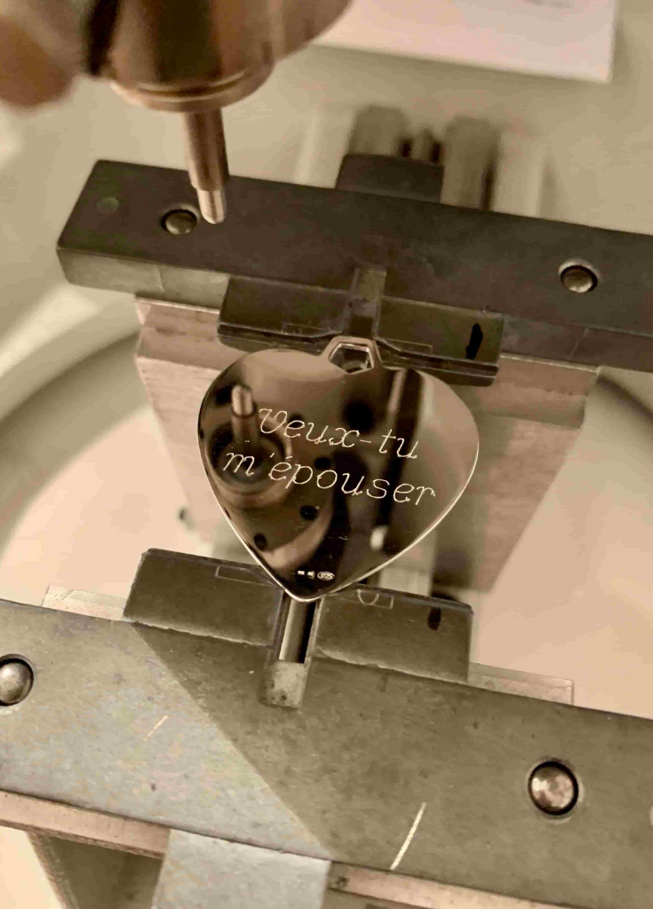 Woman engraving gift