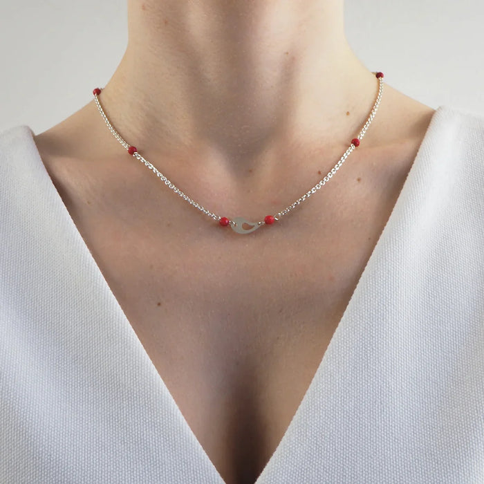 collier femme argent goutte
