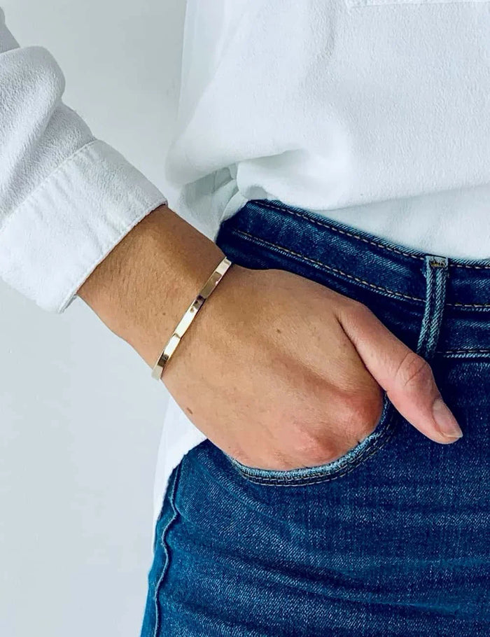 Bijouterie Saint-Josse : Bracelet jonc vermeil personnalisable femme