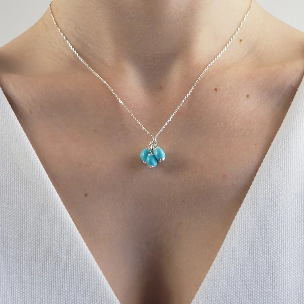 bijouterie Louvain : Collier grappe turquoise femme