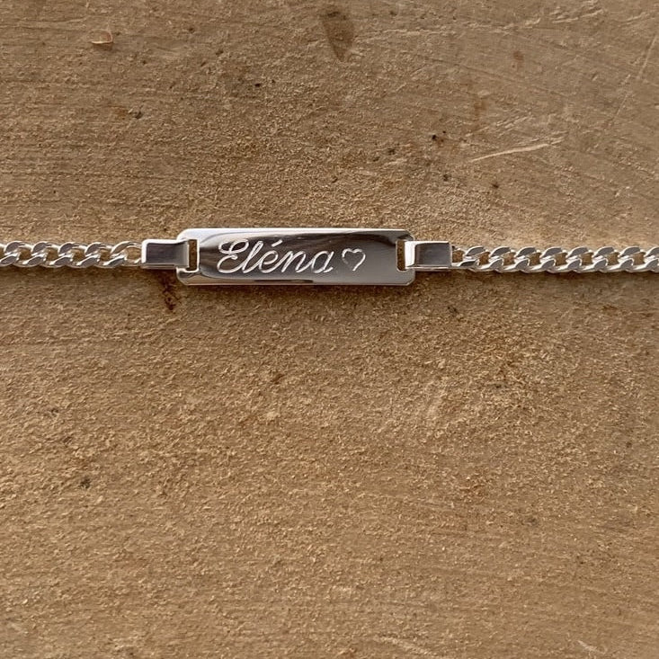 bijouterie Louvain : Gourmette en argent à personnalisé pour enfant 