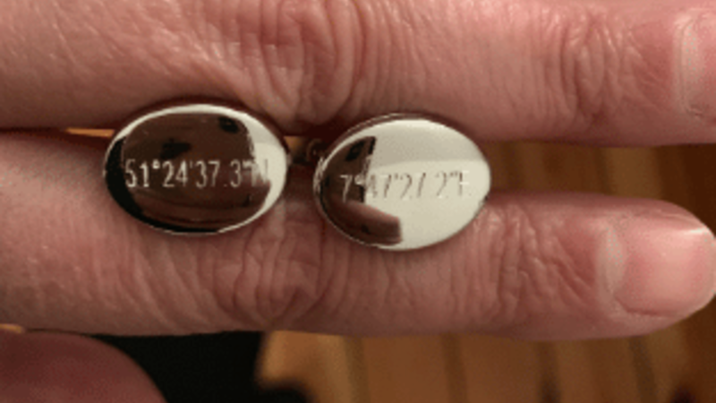 bijouterie Izegem : boutons de manchette homme en argent personnalisable 