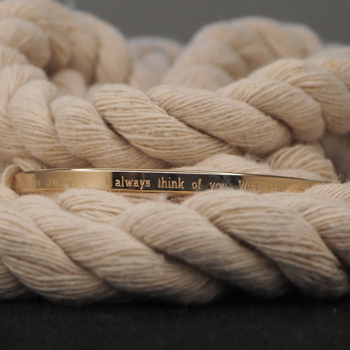 Bracelet jonc gravure or jaune 