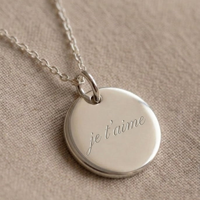 Bijouterie Forest : Collier médaille ronde à graver