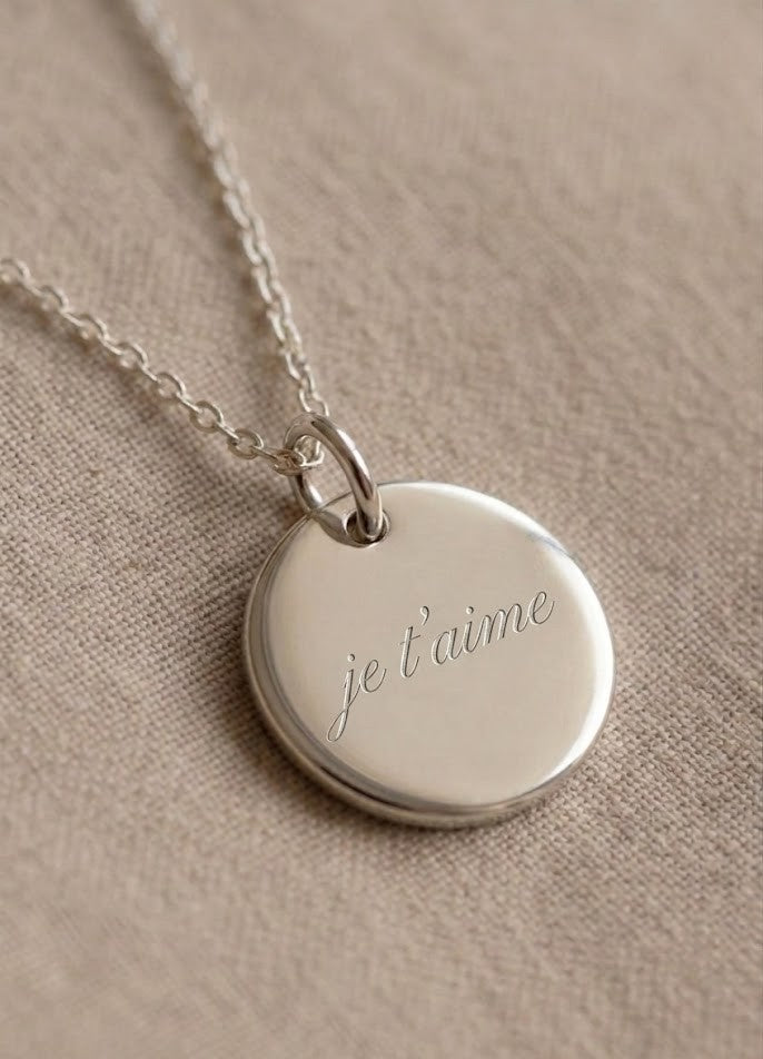 Bijouterie Forest : Collier médaille ronde à graver