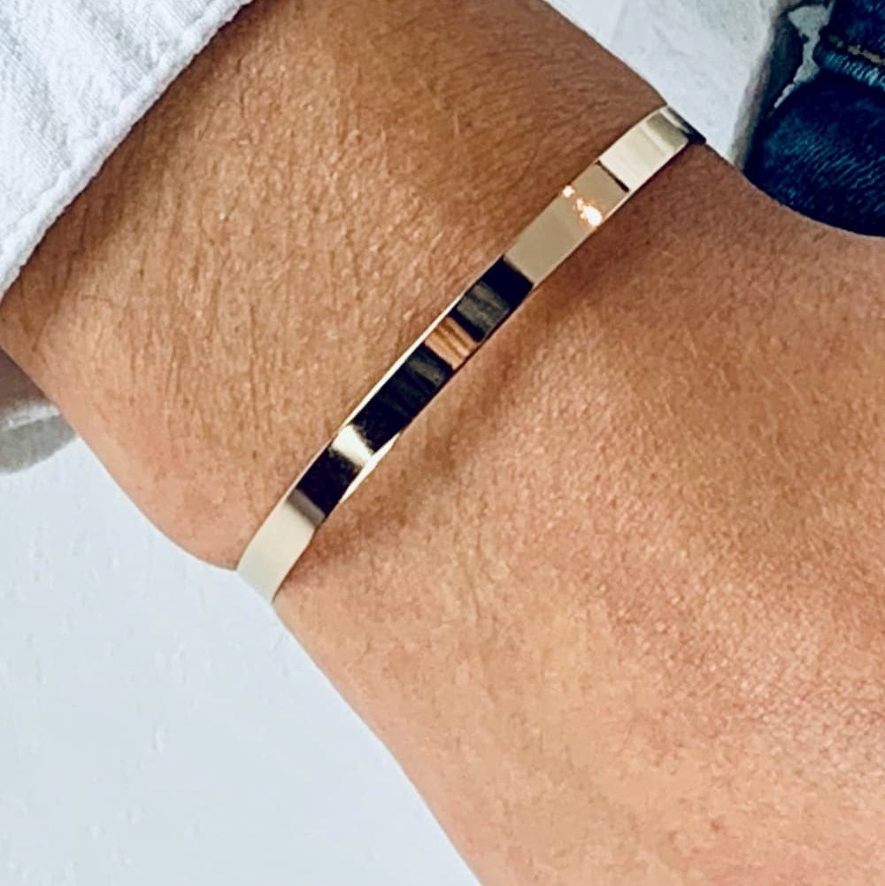 Bracelet jonc personnalisable en vermeil femme