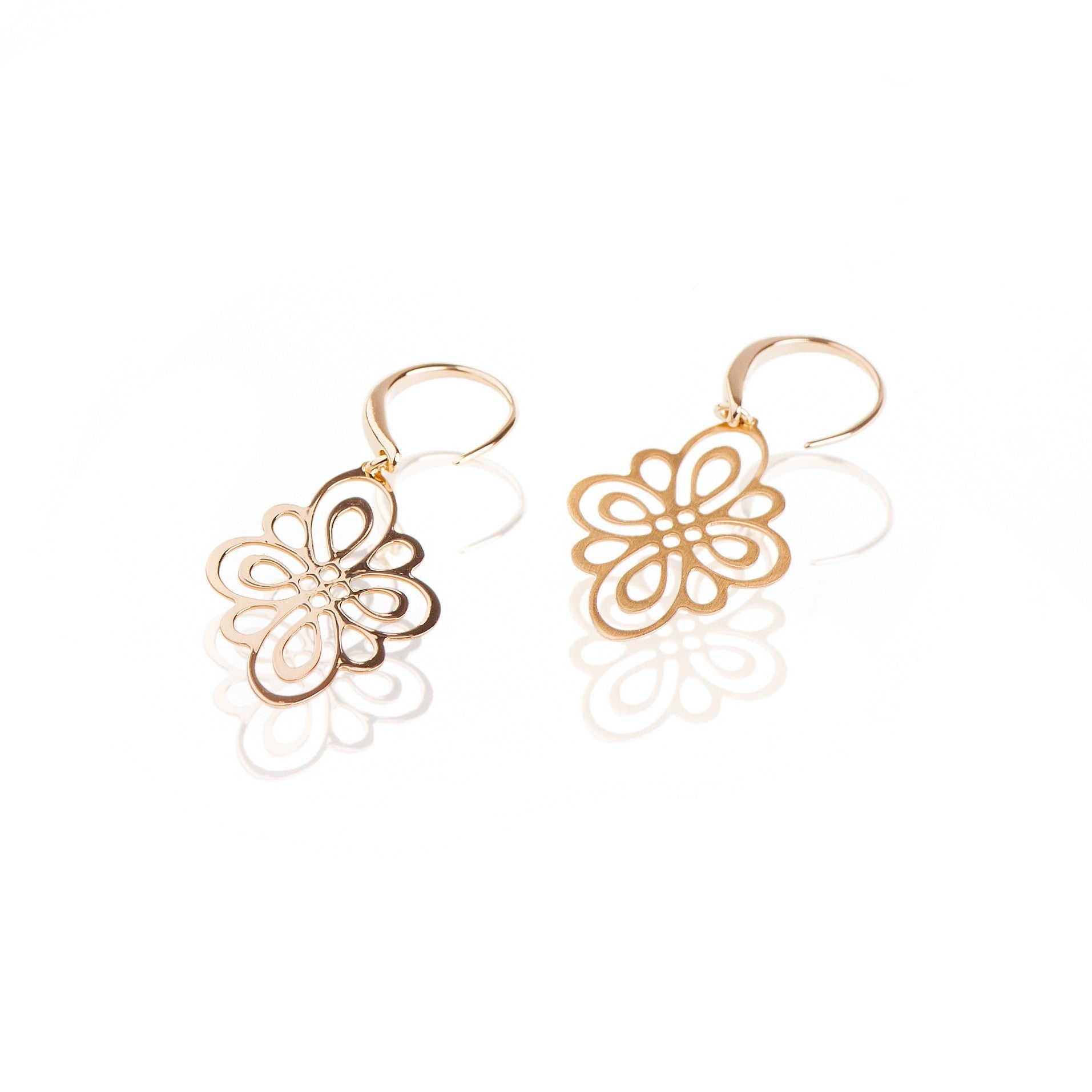 Boucles oreilles dorées losange