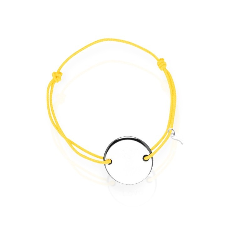 Bracelet médaille argent personnalisé femme