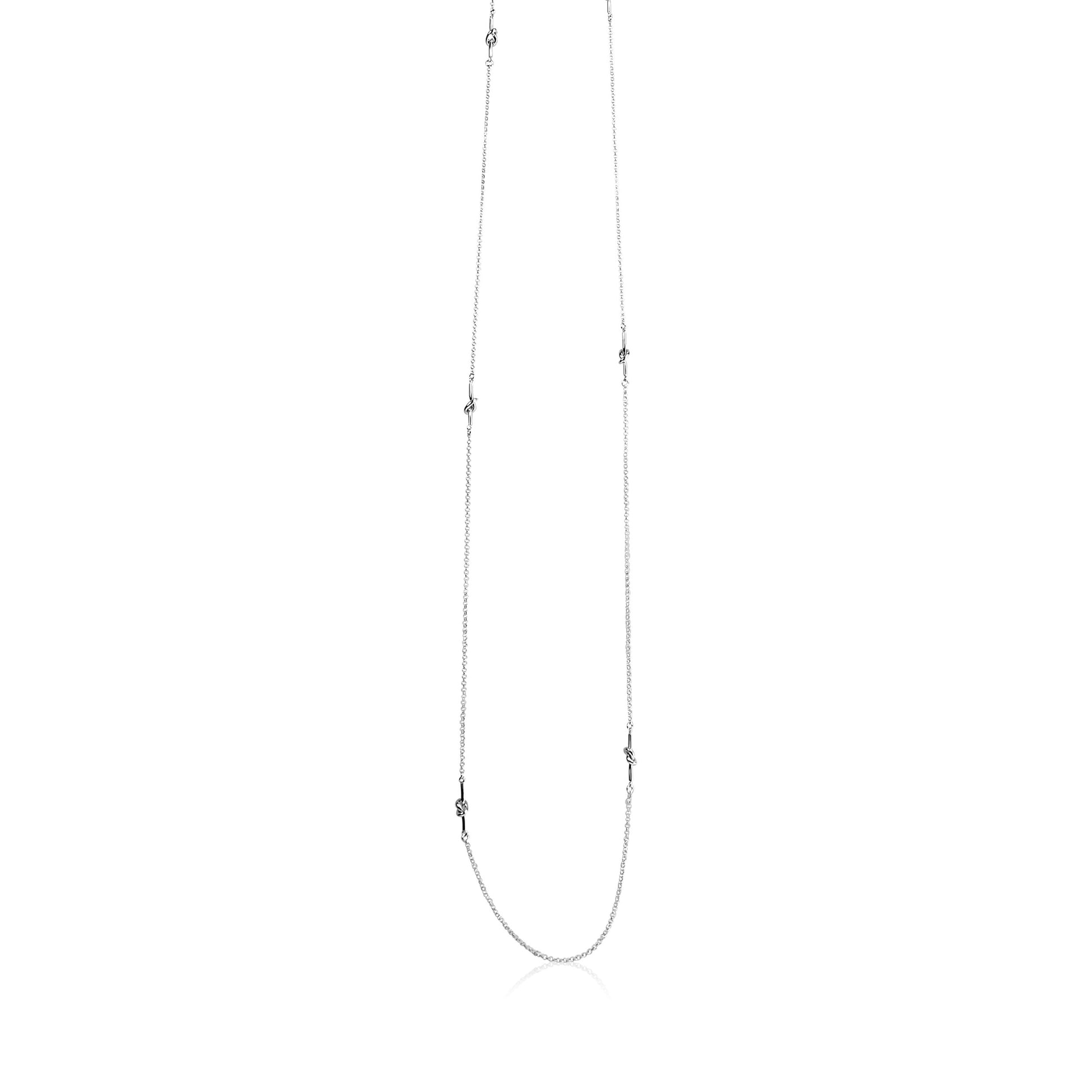 Sautoir noeuds argent femme