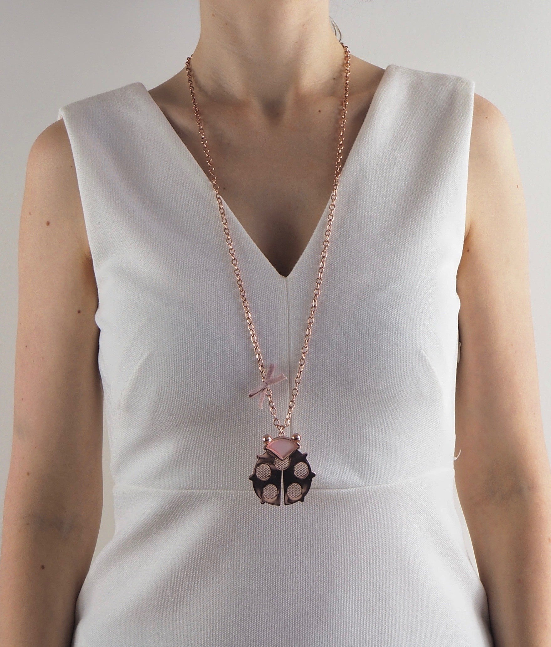 Collier sautoir coccinelle femme