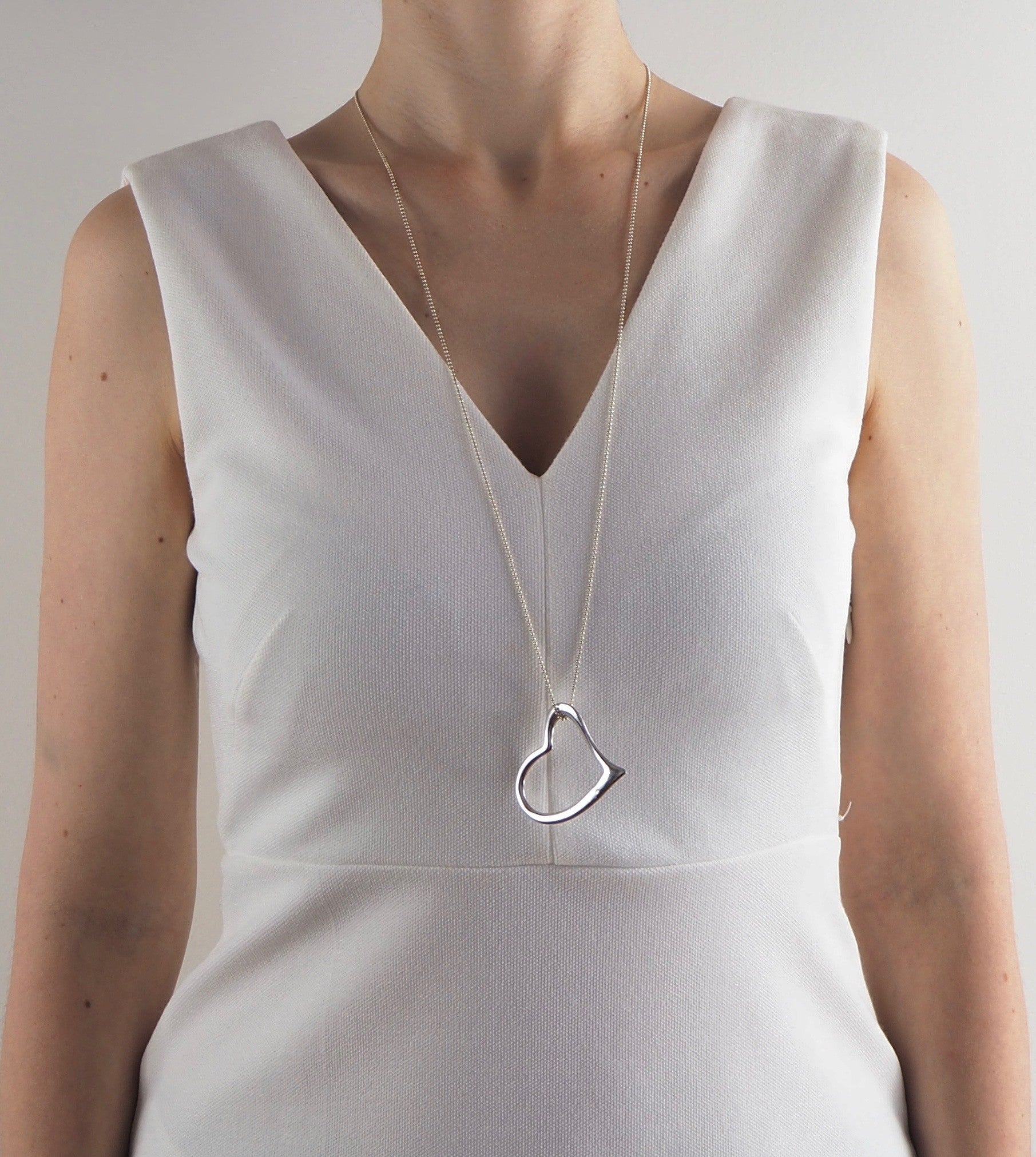 Collier sautoir cœur femme