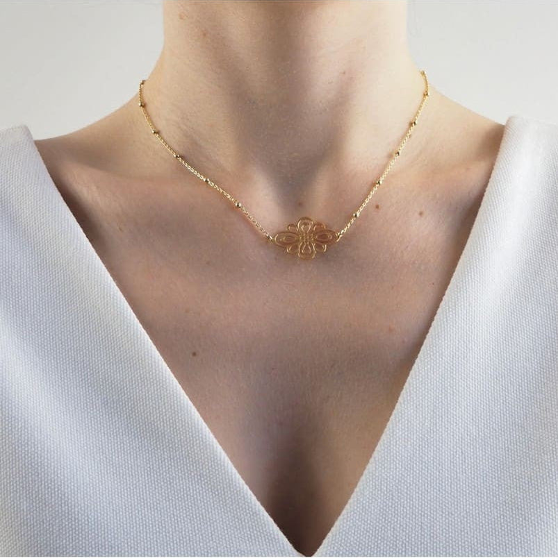 Vermeil diamanten halsketting voor vrouwen