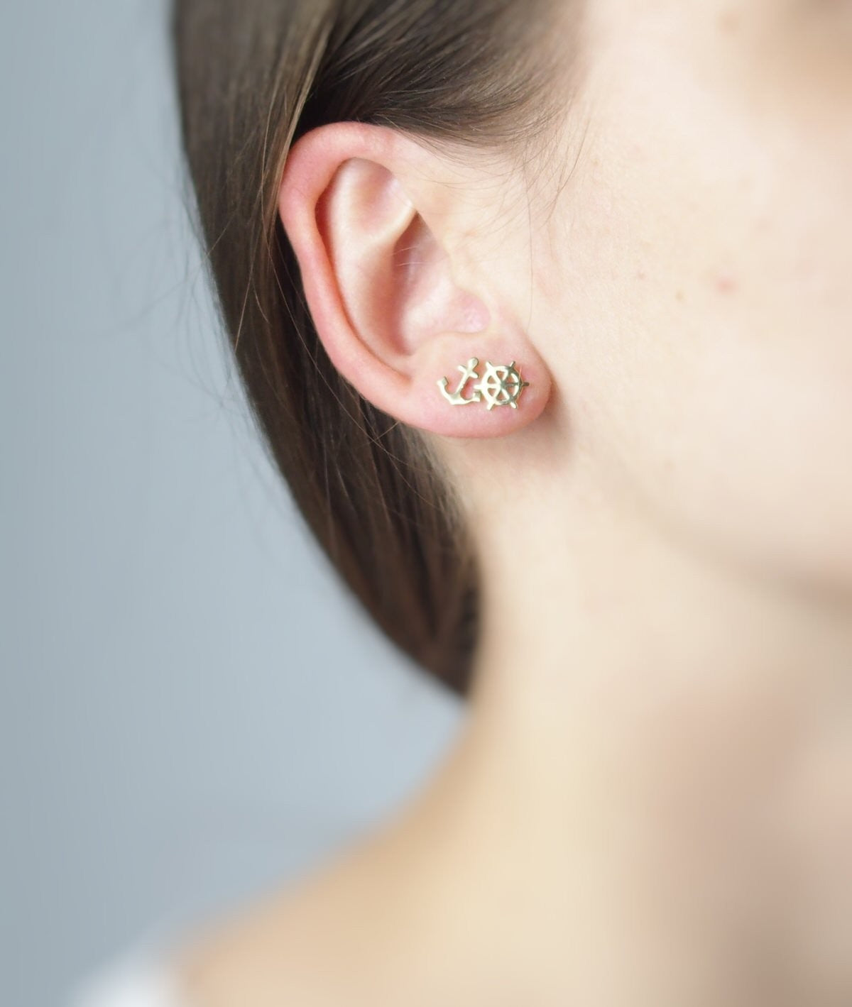 Boucles oreilles gouvernail ancre