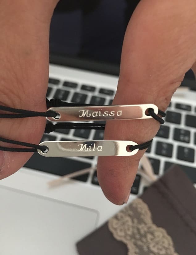 Gepersonaliseerde zilveren naamarmband voor kinderen 