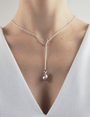 collier pendule goutte argent personnalisé femme