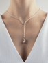 collier pendule goutte argent personnalisé femme